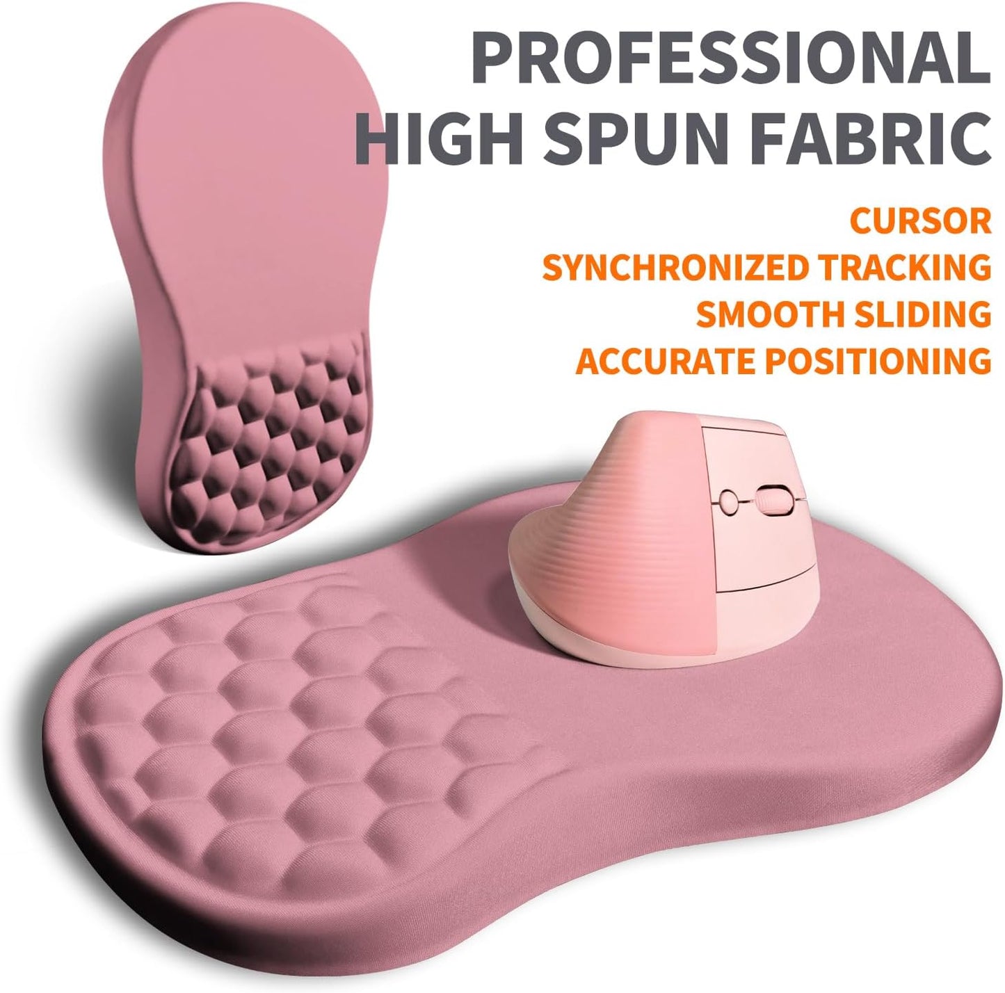 Ergonomic Joint Wrist Support Mouse Pad with Memory Foam Cushion Massage Bump, Carpal Tunnel Pain Relief Mousepad Slope Design for Wrist Rest, 11.8x7.9 in, Black