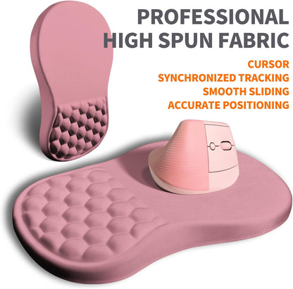 Ergonomic Joint Wrist Support Mouse Pad with Memory Foam Cushion Massage Bump, Carpal Tunnel Pain Relief Mousepad Slope Design for Wrist Rest, 11.8x7.9 in, Black
