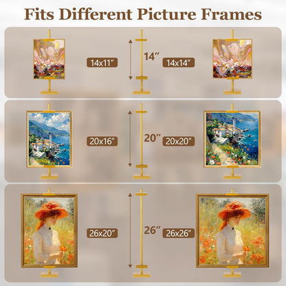 1pcs Adjustable Tabletop Easel Stand for Picture Frames, Picture Easels for Display, Gold Easel, Picture Frame Stand, Adjustable Art Easel.(18inch,Black)