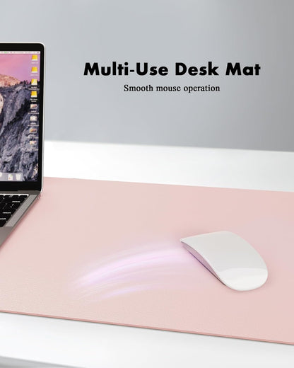 YSAGi Double-Sided Desk Pad, 31.5"x15.7"Leather Desk Mat, Eco Cork Desk Pad Protector,Large Mouse Pad,Waterproof Desk Blotter for Office/Home(Coffee)