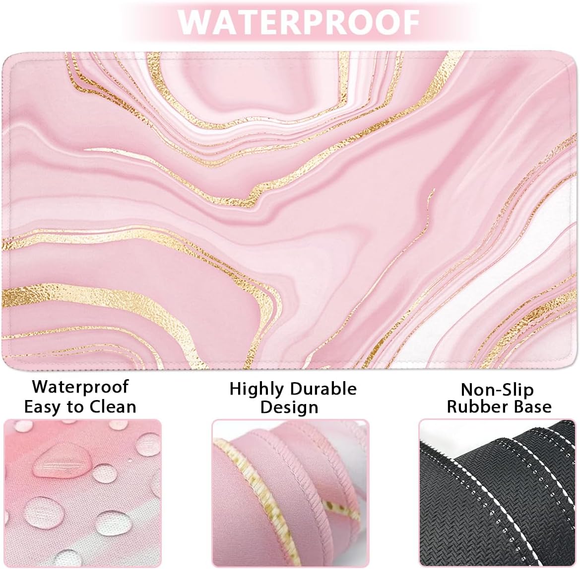 WB WEIRDBEAST Keyboard Wrist Rest Large Mouse Pad Wrist Support for Computer, 4 in 1 Memory Foam Keyboard Pad Desk Mat Ergonomic Hand Rest Wrist Cushion for Home Office Gaming-Pink