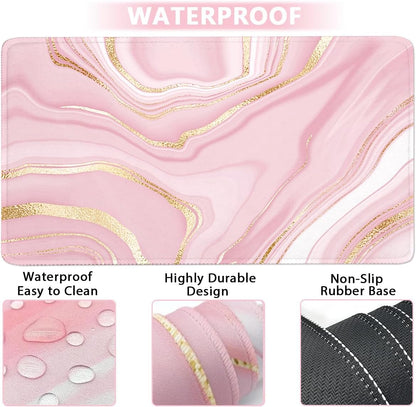 WB WEIRDBEAST Keyboard Wrist Rest Large Mouse Pad Wrist Support for Computer, 4 in 1 Memory Foam Keyboard Pad Desk Mat Ergonomic Hand Rest Wrist Cushion for Home Office Gaming-Pink