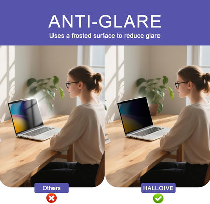 2 Pack Magnetic Hanging Computer Privacy Screen 24 Inch for 16:9 Widescreen Monitor, Removable Privacy Screen Anti Glare Blue Light Computer Screen Privacy Shield, Anti-Scratch 24in Protector Film