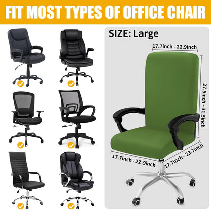 Smiry Stretch Printed Office Chair Armrest Covers, 2 Pcs Soft Fit Removable Washable Computer Desk Chair Arm Covers Protector, Black