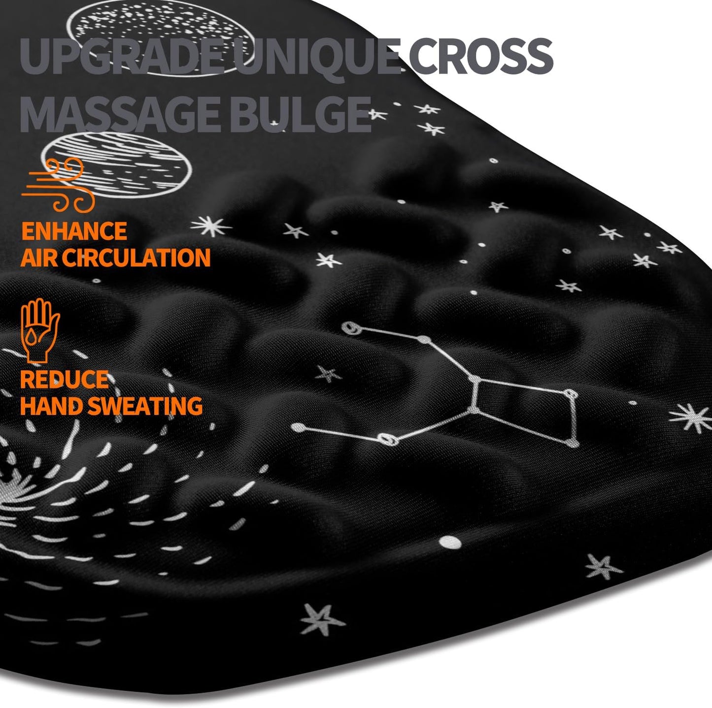 Ergonomic Slope Mouse Pad Wrist Support, Wrist Rest Mousepad for Carpal Tunnel Pain Relief with Massage Bulge and Slow Rebound Memory Foam (12x8 inch, Black)