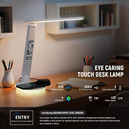 NEEWER Entry Level Version 32" LED Light with Clamp for Desk Home Office Dorm Designer Drafting, 20W Dual Computer Monitor Architect Lamp Bar, Flexible Overhead 2200lux/Remote/5 Modes CRI80+, N21