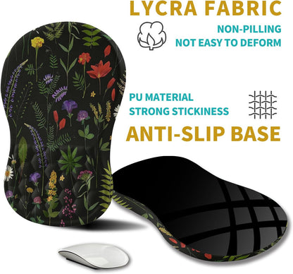 Hokafenle Ergonomic Mouse Pad Wrist Support, Wrist Rest Mousepad for Carpal Tunnel Pain Relief with Integrated Memory Foam Slope Massage Bulge (11.8x7.9 inch,Topographic Contour)