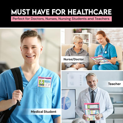 Nursing Clipboard Foldable with Medical Edition Cheat Sheets, 3 Layers Aluminum Foldable Clipboard for Nursing, Notepad for Students, Nursing School Essentials (Black)