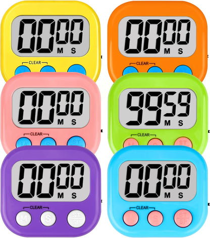 ZILLEEN Classroom Timers for Kids Classroom Magnetic Digital Kitchen Timers for Cooking Teachers Gym Game 6 Pcs