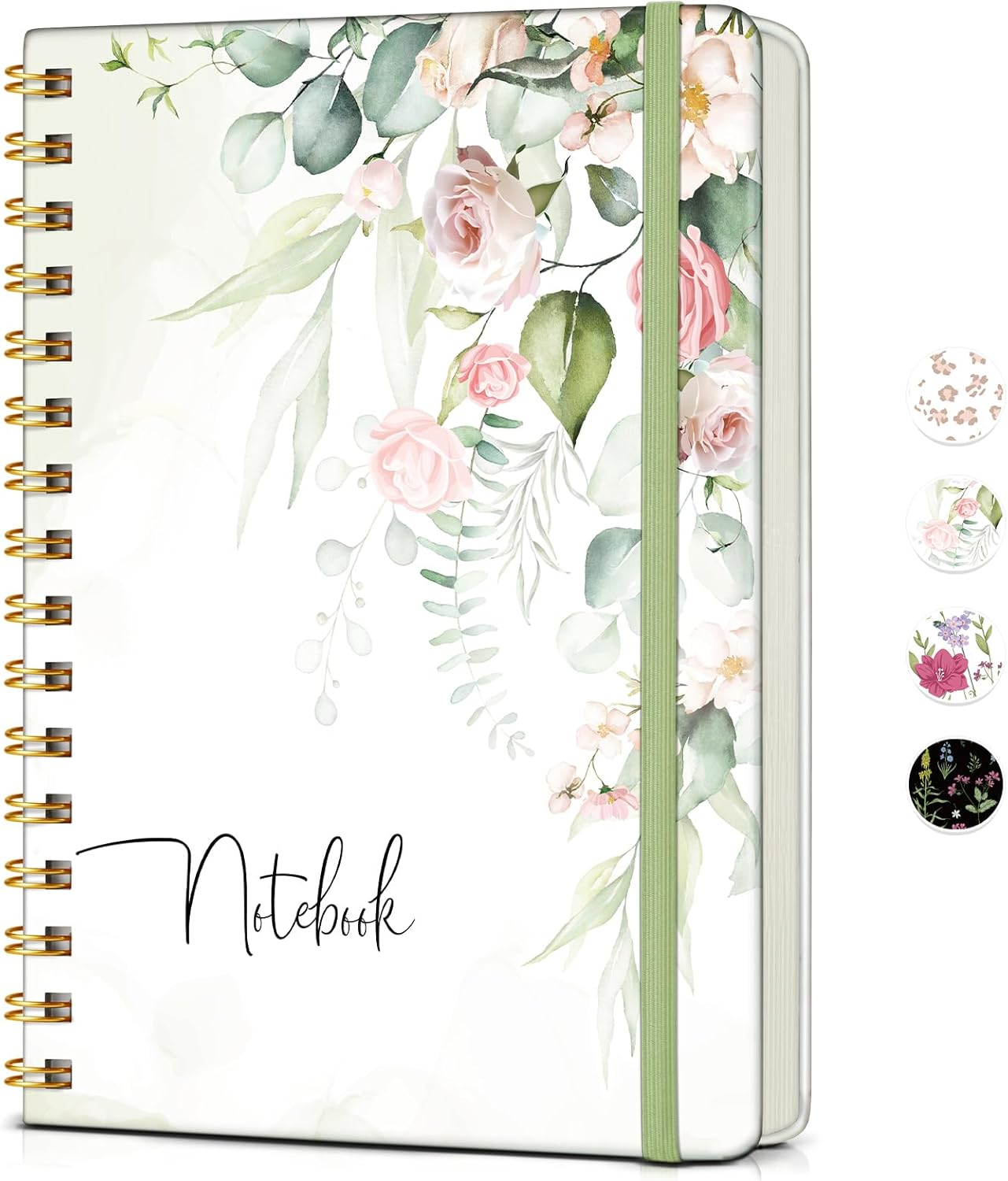 Graph Spiral Journal Notebook, A5 Hardcover Spiral Journals for Women Men, 100 GSM Graph Paper Notebooks, 150 Pages Spiral Bound Grid Notebook for Writing Note Taking Work 5.75" x 8.38" Olive Green
