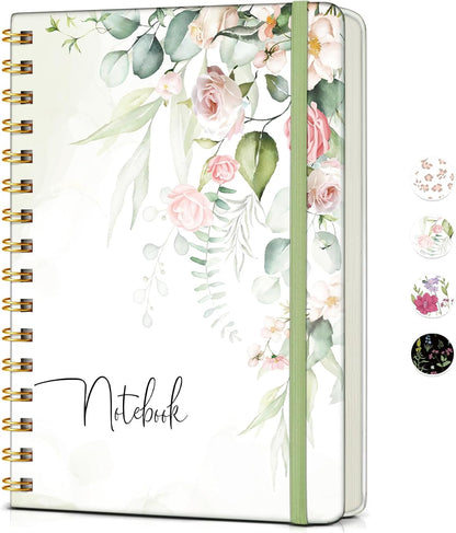 Graph Spiral Journal Notebook, A5 Hardcover Spiral Journals for Women Men, 100 GSM Graph Paper Notebooks, 150 Pages Spiral Bound Grid Notebook for Writing Note Taking Work 5.75" x 8.38" Olive Green