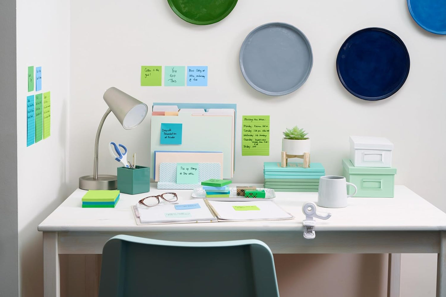 Post-it 100% Recycled Paper Super Sticky Notes, 3 in. x 3 in., 5 Pads, 70 Sheets per Pad, Wanderlust Pastels, School Supplies and Office Products