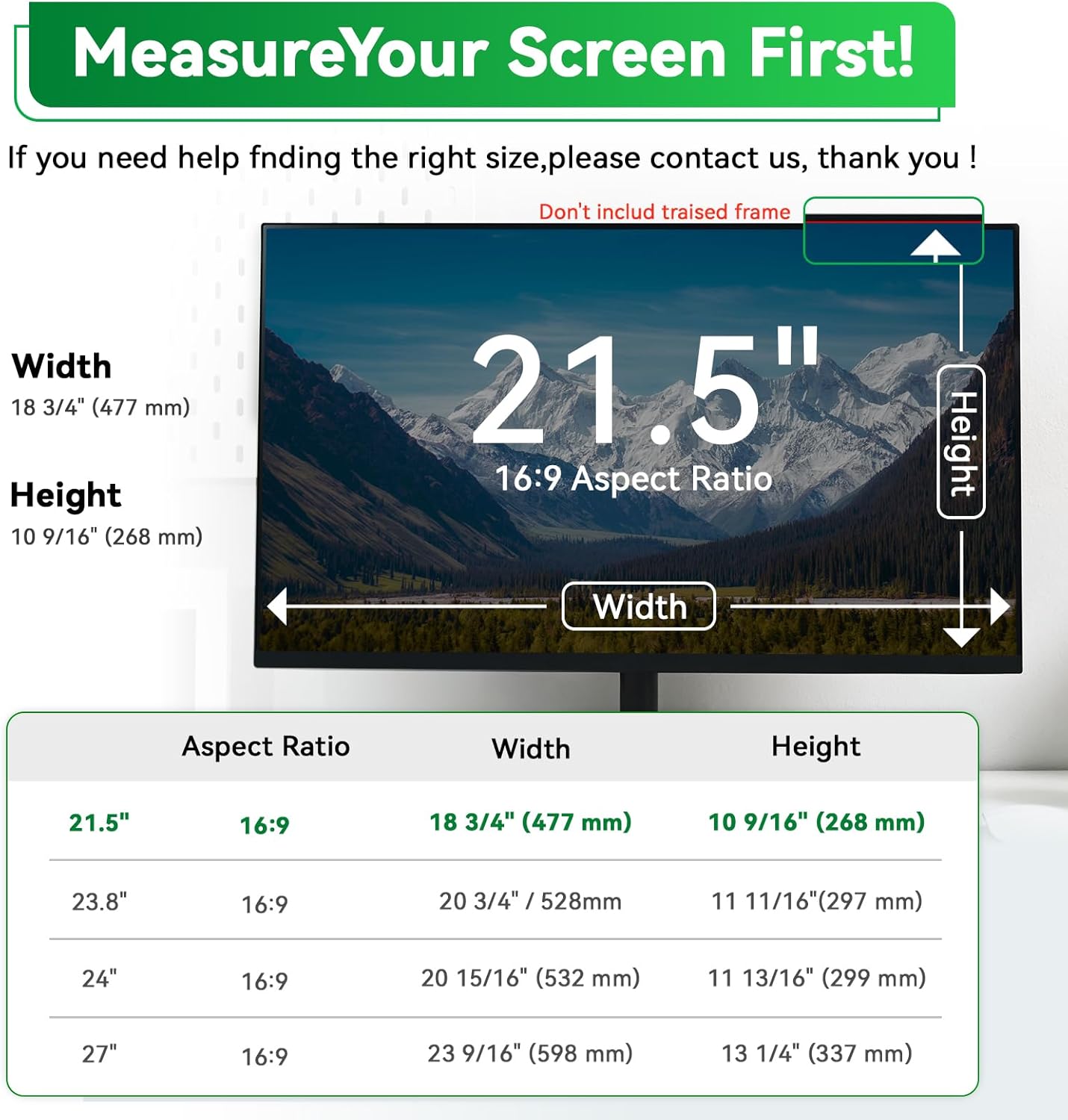[2 Pack] Magnetic Hanging 24 Inch Computer Anti Blue Light Screen Protector for 16:9 Aspect Ratio Widescreen Monitor, Eye Protection Anti-Glare Light LED PC Screen Protector, Removable 24 in Protective Film