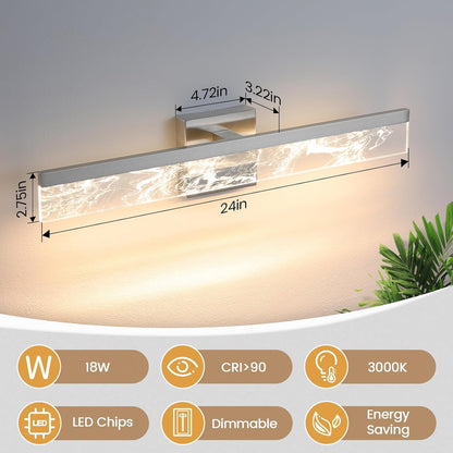 AIJIASI 39-Inch Brushed Gold Vanity Light Fixture, 28W Dimmable LED Modern Light Bar for Bathroom Mirror, Restroom, Bedroom (3000K)