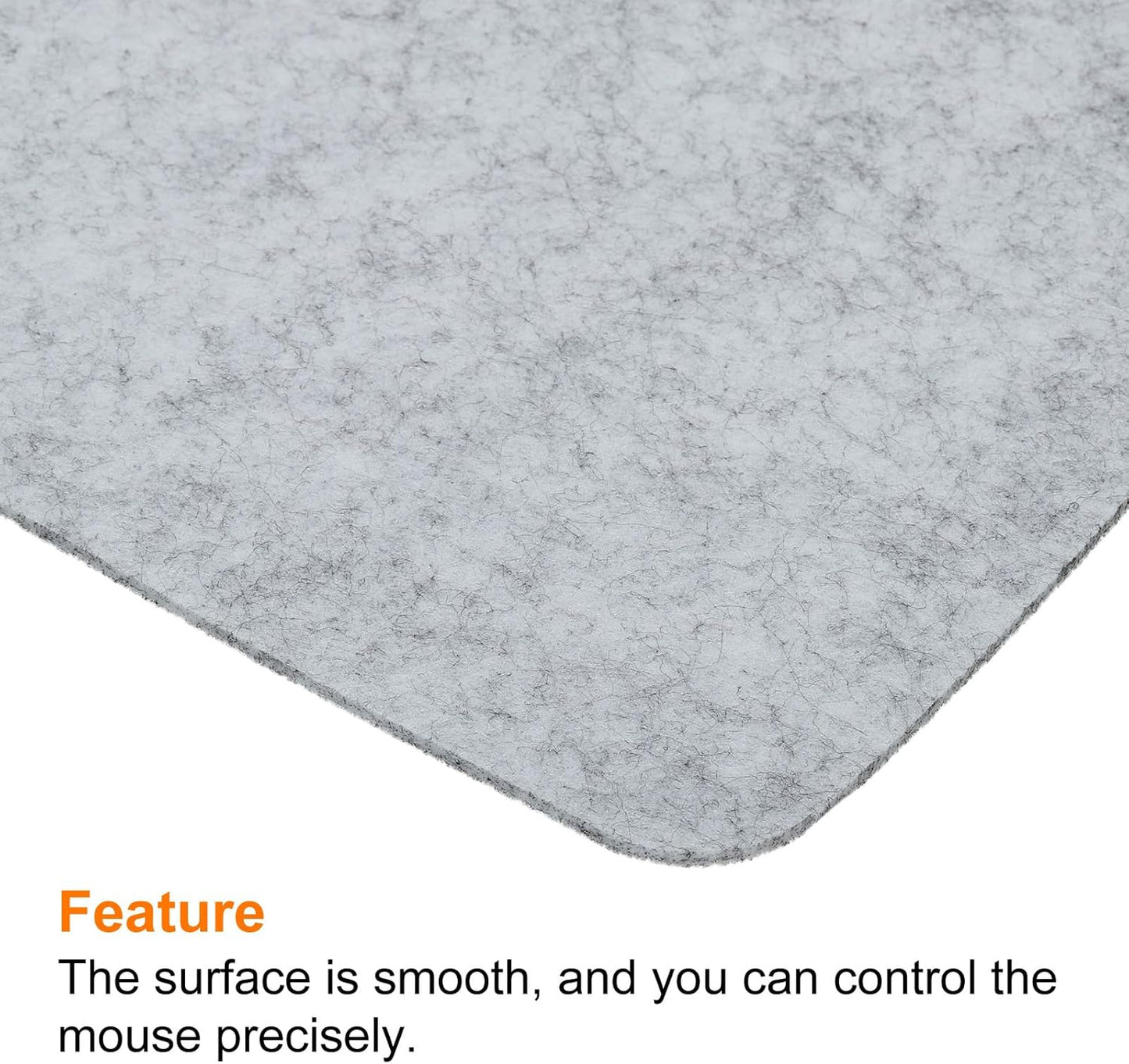 PATIKIL 9"x8" Mouse Pad, Felt Dual Side Soft Desk Pad Writing Mat for Office Home, Light Gray