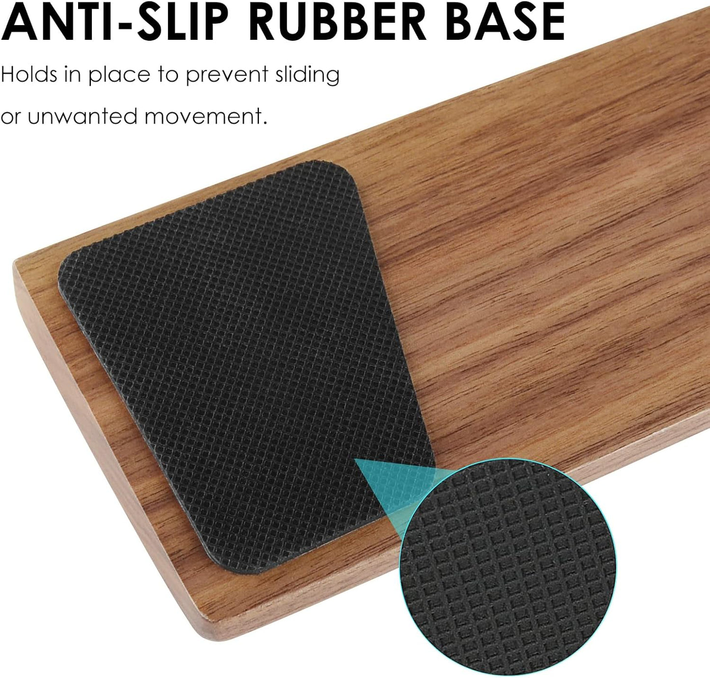 Linkidea Keyboard Wrist Rest, Full-Size Gaming Mechanical Keyboard Wrist Rest Pad, Support Cushion Pad for Office, Computer, Laptop Typing (Brown Walnut)