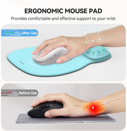 TECKNET Gel Mouse Pad with Wrist Rest, Ergonomic Office Mousepad with Wrist Support - Non-Slip & Smooth Surface Comfortable Desk Accessories Mat for Office, Gaming and Study - Gradient