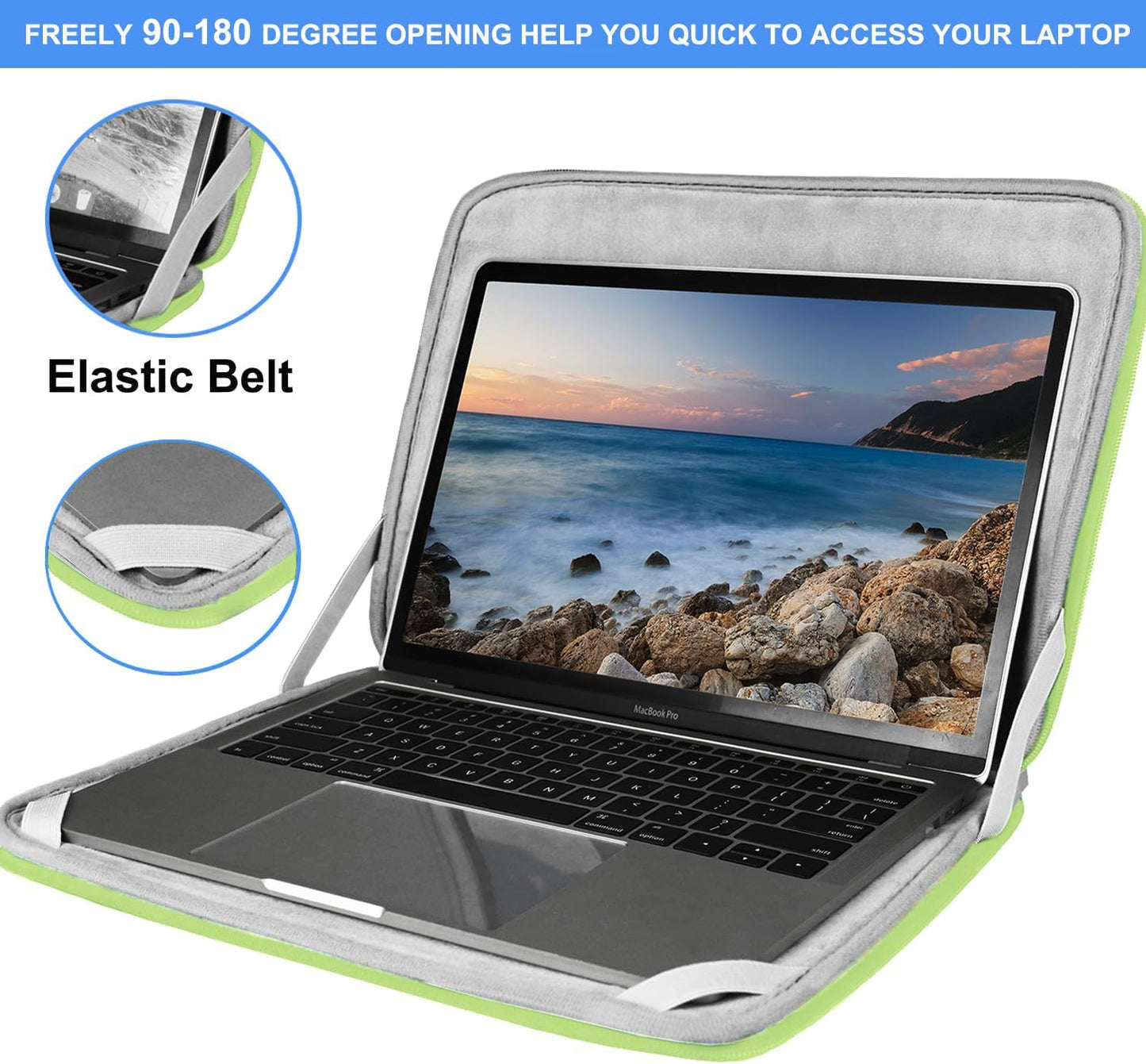 Laptop Sleeve 15.6 Inch, Durable Shockproof Protective Cover Flip Case Briefcase Carrying Computer Bag Case Compatible with 15.6 Inch HP, ASUS, Lenovo, Acer, Notebook, Computer, Black