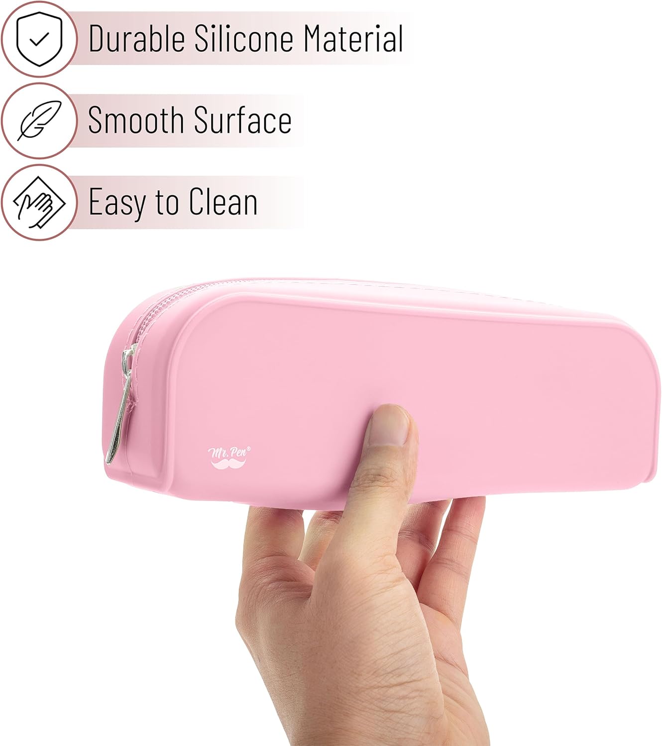 Mr. Pen- Silicone Pencil Case, Aesthetic Pencil Bag for Women, Makeup Pouch, Multifunctional Pouch for Stationery, Cosmetics and Electrical Goods Storage