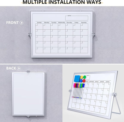 Small Dry Erase White Board, Magnetic Desktop Whiteboard with Stand, Dry Eease Board Mini Easel Double Sided on Table Top with Holder for Kids Drawing, Teacher Instruction