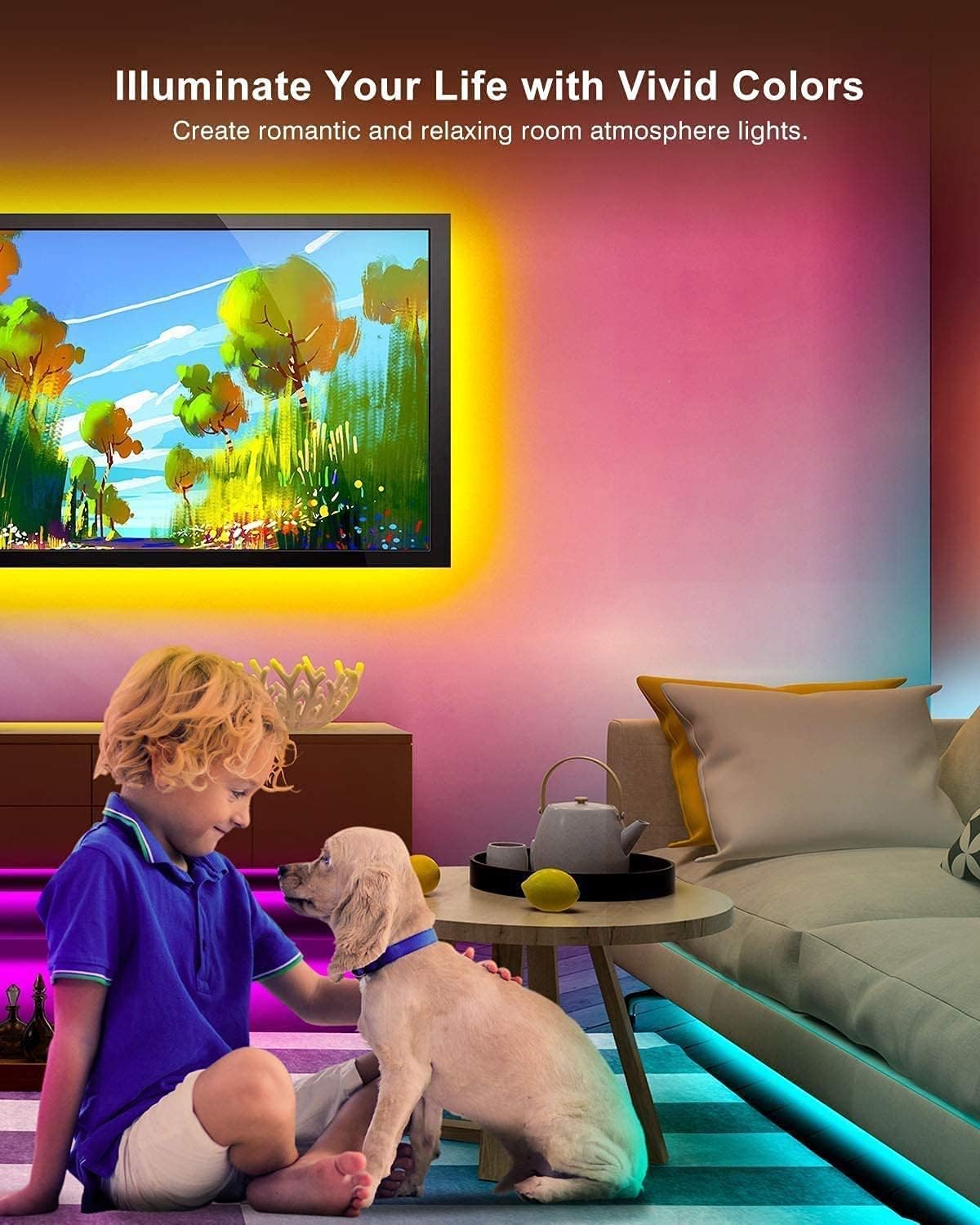 LED TV Backlight,SMY USB LED Strip Light,RGB Multi-Colour LED Light Strip Kit Waterproof IP65, 30LED with Wireless Remote Controller for TV/PC/Laptop Bias Lighting (3.28Ft)