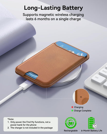 for MagSafe Wallet, Works with Apple Find My,5 Card Holder with Stand, Magnetic Phone Wallet Stand for iPhone 17/16/15/14/13/12 Pro Max Air Plus, RFID Blocking Vegan Leather,Black