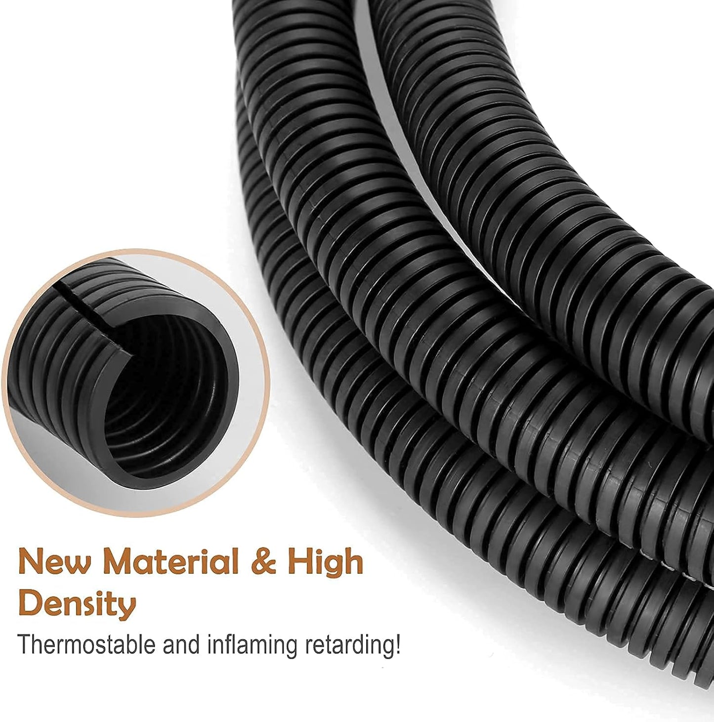 ZhiYo 100 FT 1/4” Wire Loom Split Tubing Auto Wire Conduit Flexible Cover