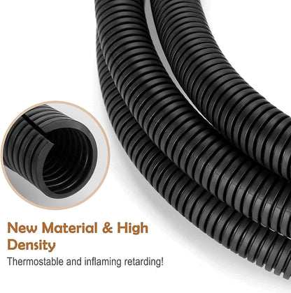 ZhiYo 100 FT 1/4” Wire Loom Split Tubing Auto Wire Conduit Flexible Cover