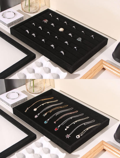 Coward Sunglass Organizer, Beige Velvet Glasses Trays - Eyeglasses Watches Jewelry Display - Men Women (8 Grids)