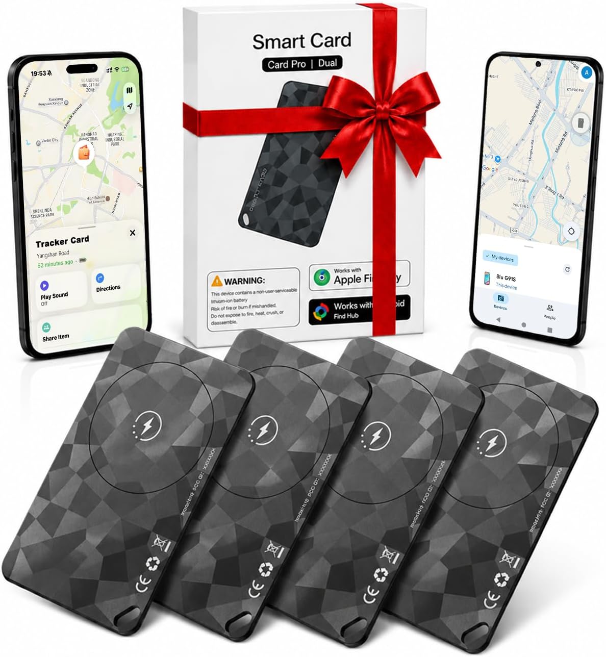 2026 Wallet Tracker Card (iOS and Android) Slim Tracking Card, 6-12 Years Battery Bluetooth Smart Card, Work with Apple Find My & Google Find Hub, GPS Locator for Luggage, Passports, Keys, Backpack