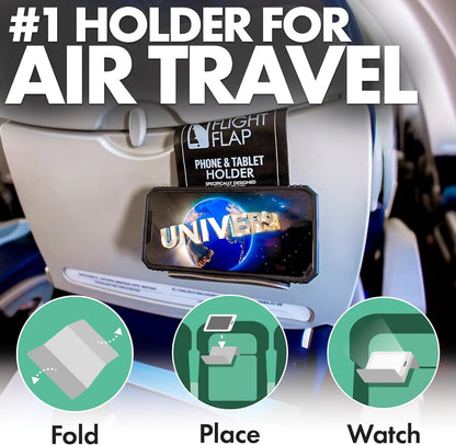 Flight Flap Airplane Phone Holder, Flexible Cell Phone Holder, Folding Cellphone Stand for Desk, Bed, Office, Treadmill - Airplane Gadgets for Long Travel Accessories - Plane Essentials (Green)