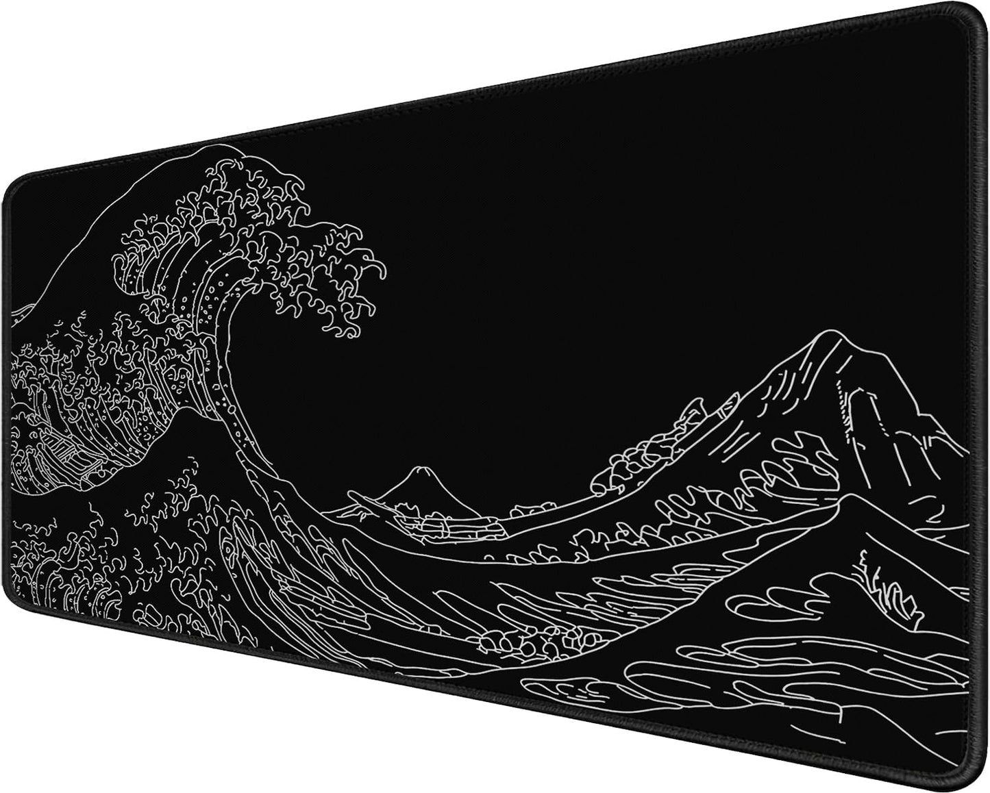 Large Gaming Mouse Pad, XXL Extended Computer Keyboard Mouse Mat with Stitched Edges, 31.5" x 15.7" Non-Slip Waterproof Rubber Base Office Big Long Mousepad for Work, Game, Office, Home, Black