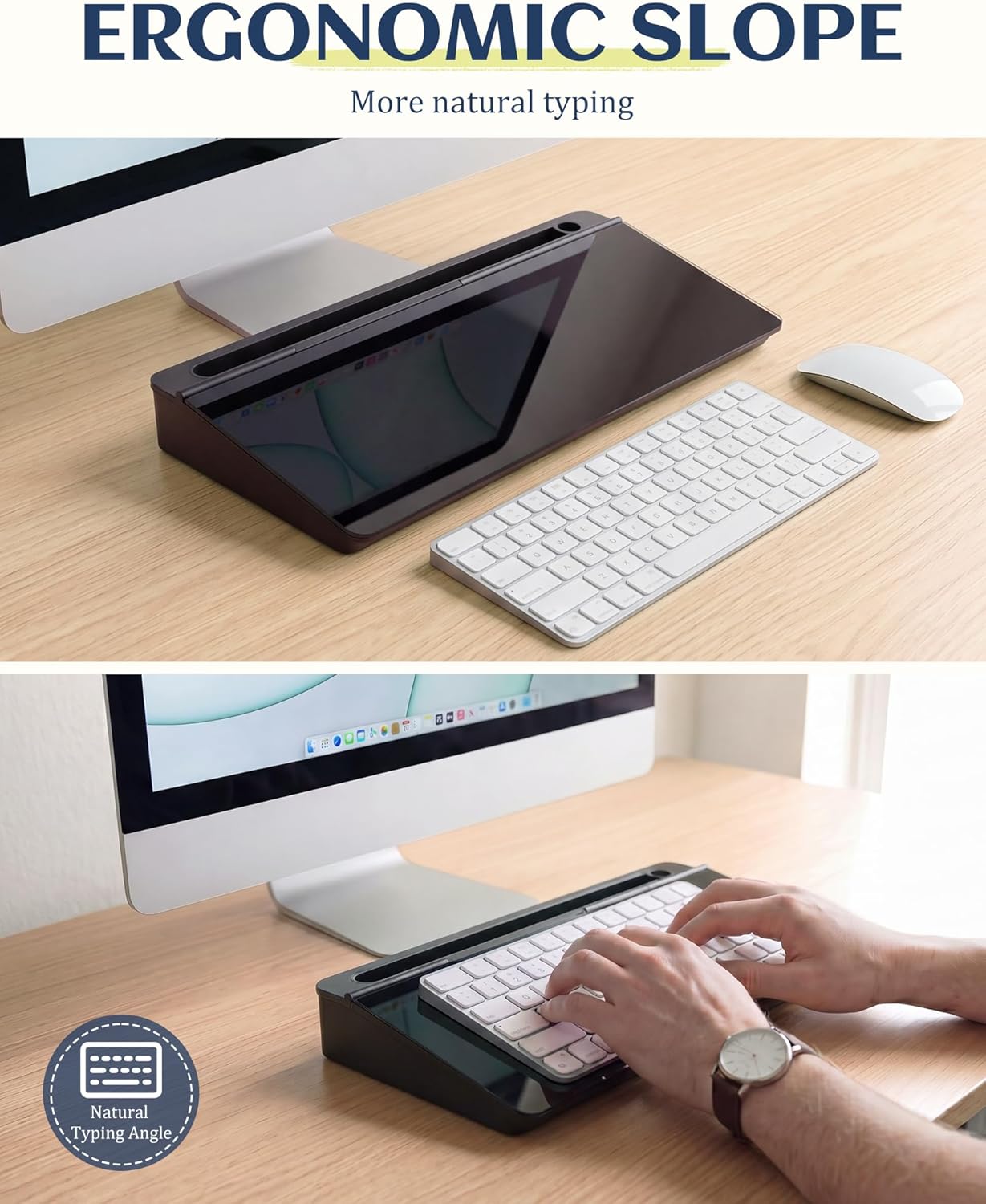 Glass Desktop Whiteboard, Dry Erase Board with Marker Holder, Computer Monitor Message Board and Desk Organizer for Home, Office and School Supplies (Pink)