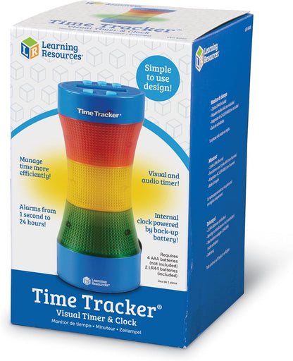 Learning Resources Time Tracker Visual Timer & Clock - 1 Piece, Classroom Tracker, Alarm Clock, Light Up Timer for Classroom, Visual Tracker
