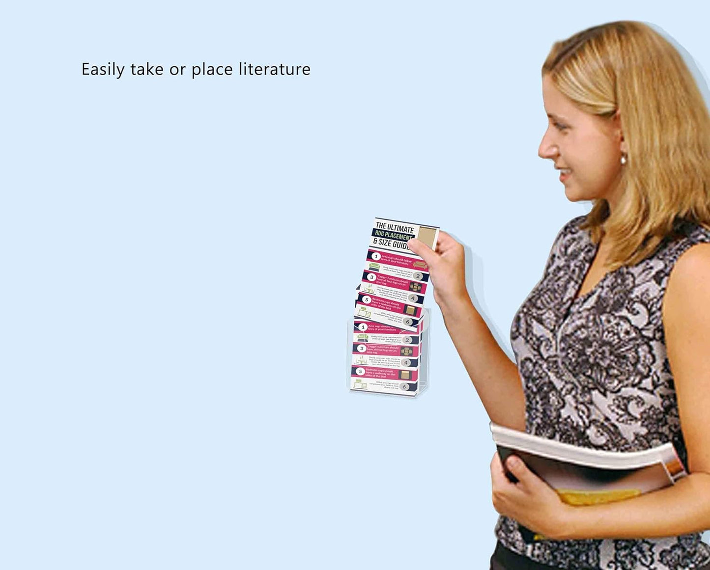 Marketing Holders 6 Pack Suction Cup Brochure Holder Holds 6 Inch Wide Literature Window or Glass Wall Mount Display Indoor Graphic Images Amenity Flyers or Reference Sheet Racks