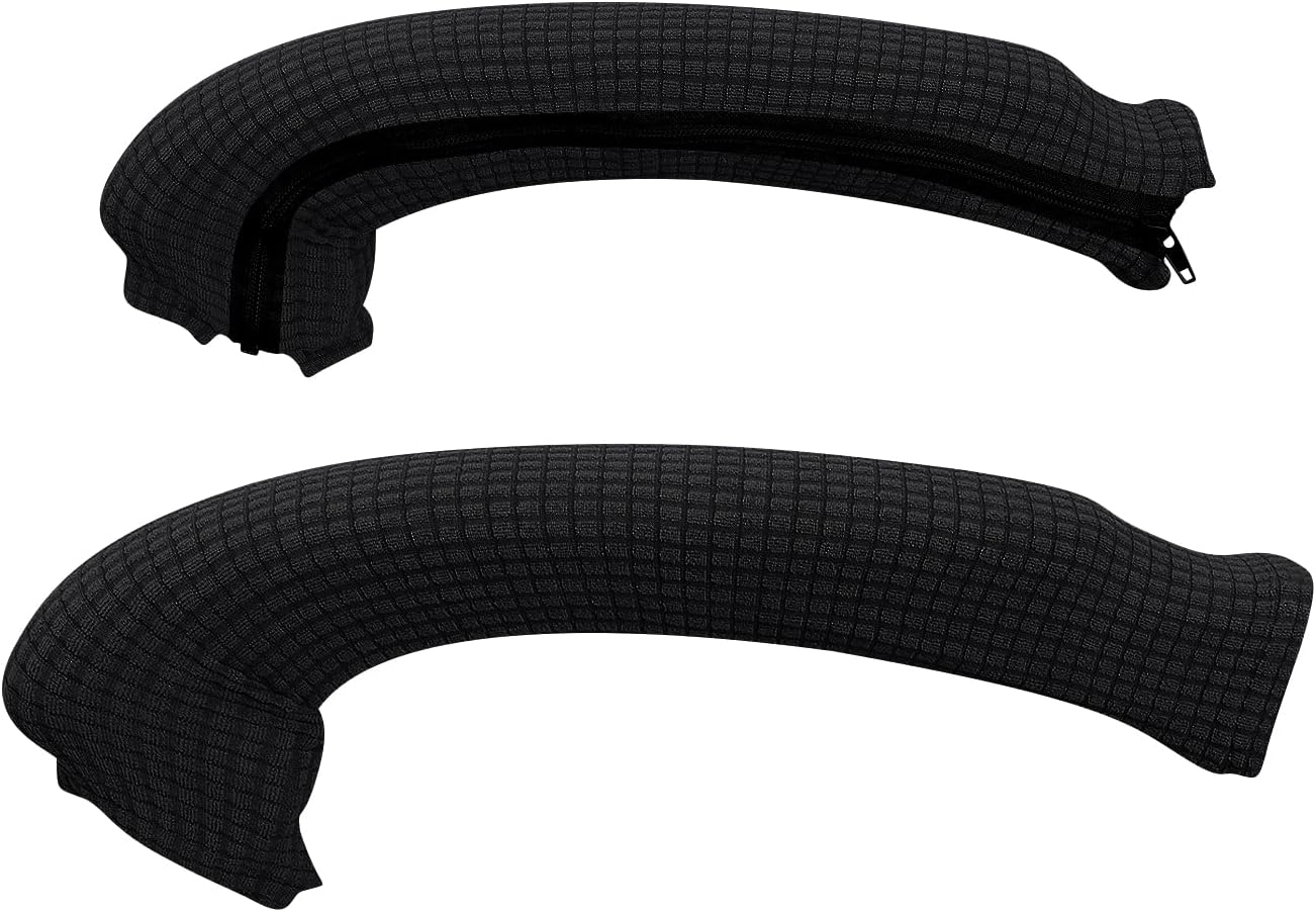 FORCHEER Office Chair Armrest Covers 12-15 Inch Velvet Elastic Black Arm Rest Covers for Desk Computer Chairs Washable