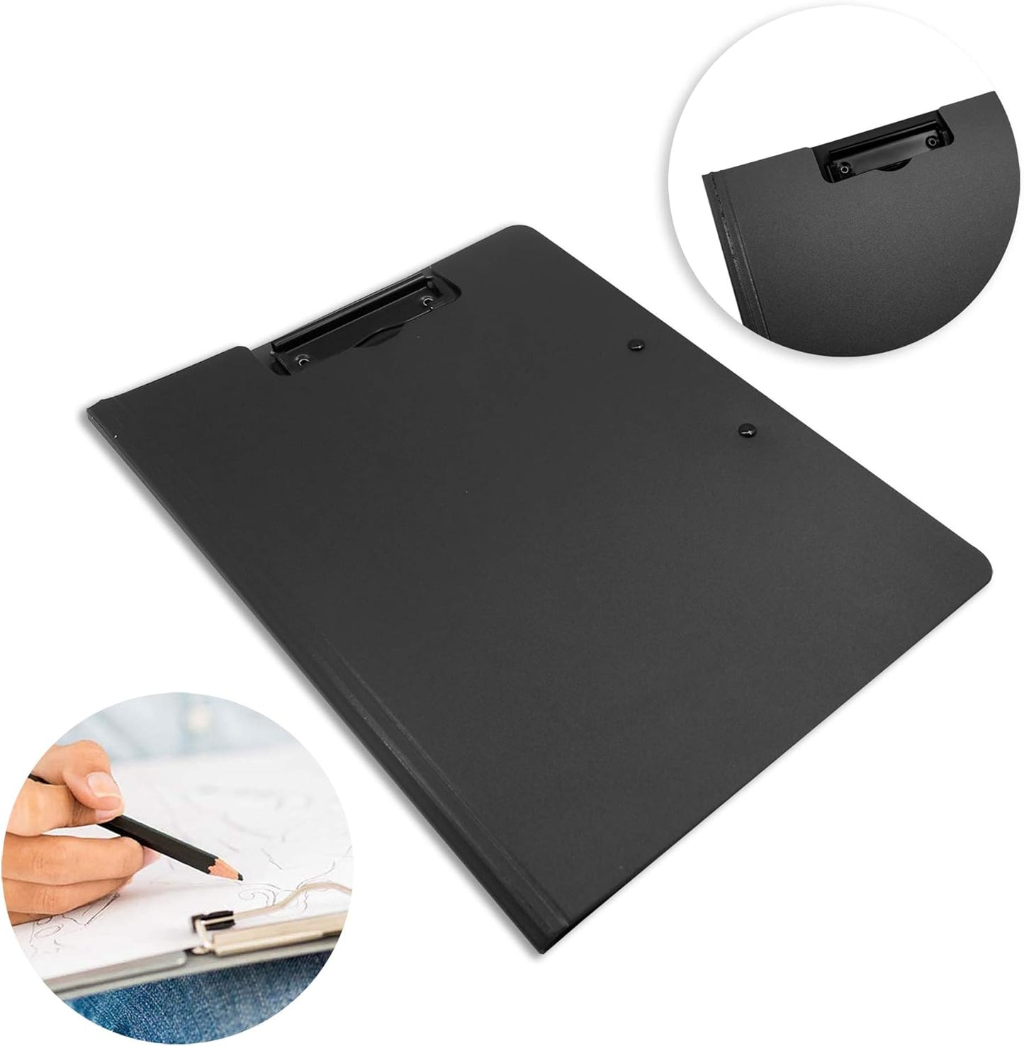 souG 4Pcs Clipboard Foldable,360°Cover Folder Clipboard Plastic Clipboards with Double Low Profile Clip,File Folder Storag Clipboards for A3 A4 Paper, Clip Boards for Office School Supplies (4 Colors)