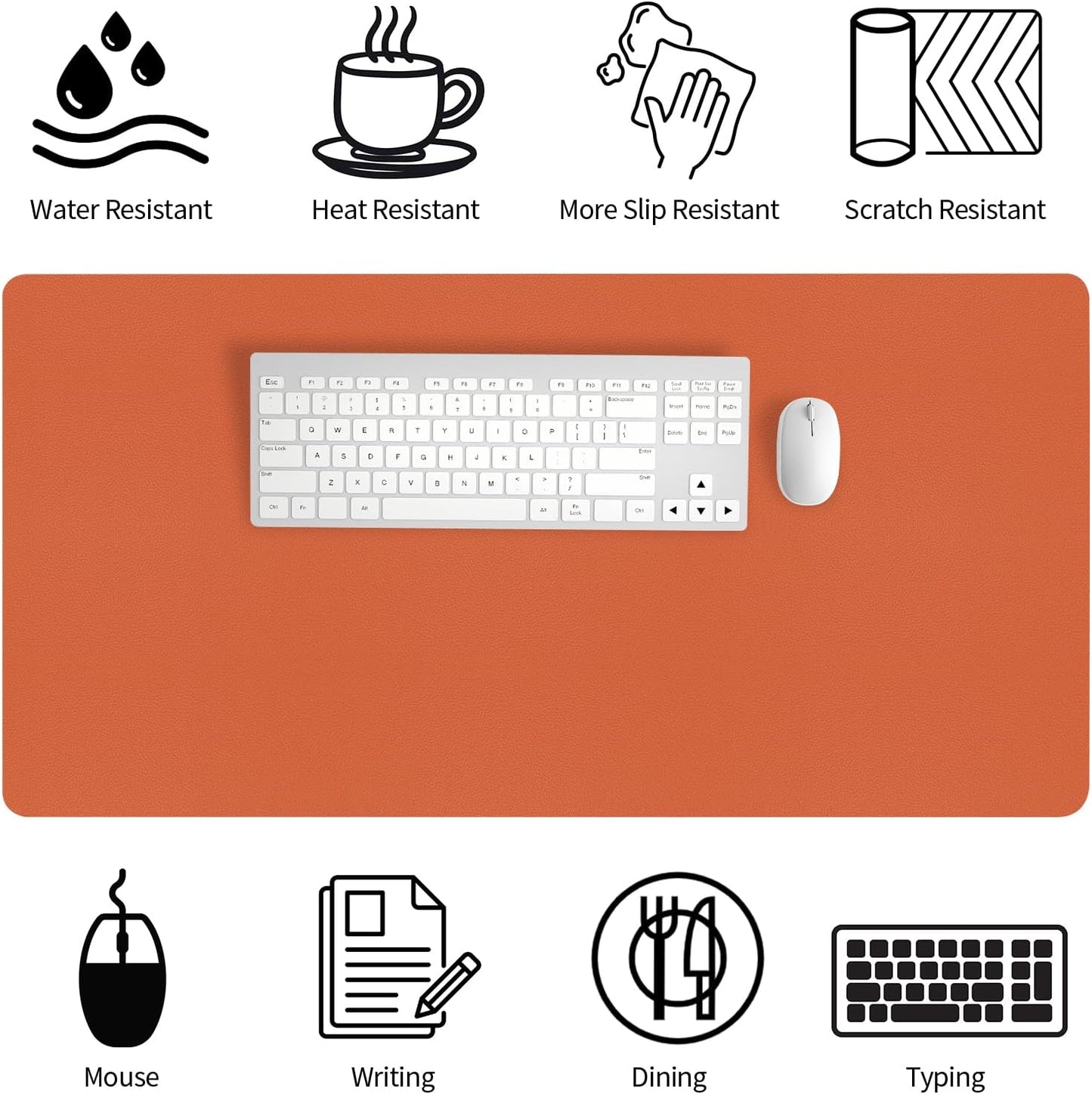 Bloss Leather Desk Pad and Keyboard Wrist Rest, Large Mouse Pad + Keyboard Pad+Mouse Wrist Support, Non-Slip Desk Mat Protector for Office, Home(31.5×15.7 Inches,Beige) - Colors B