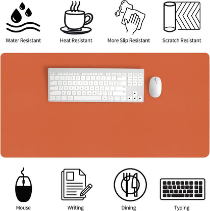 Bloss Leather Desk Pad and Keyboard Wrist Rest, Large Mouse Pad + Keyboard Pad+Mouse Wrist Support, Non-Slip Desk Mat Protector for Office, Home(31.5×15.7 Inches,Beige) - Colors B