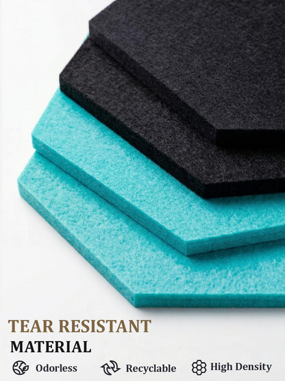 8 Pack Hexagon Felt Bulletin Board Tiles - 12" Large Thick Pin Board for Walls with 30 Push Pins, DIY Boards for Office Home School Decor, Aesthetic Hex Cork Board Alternative