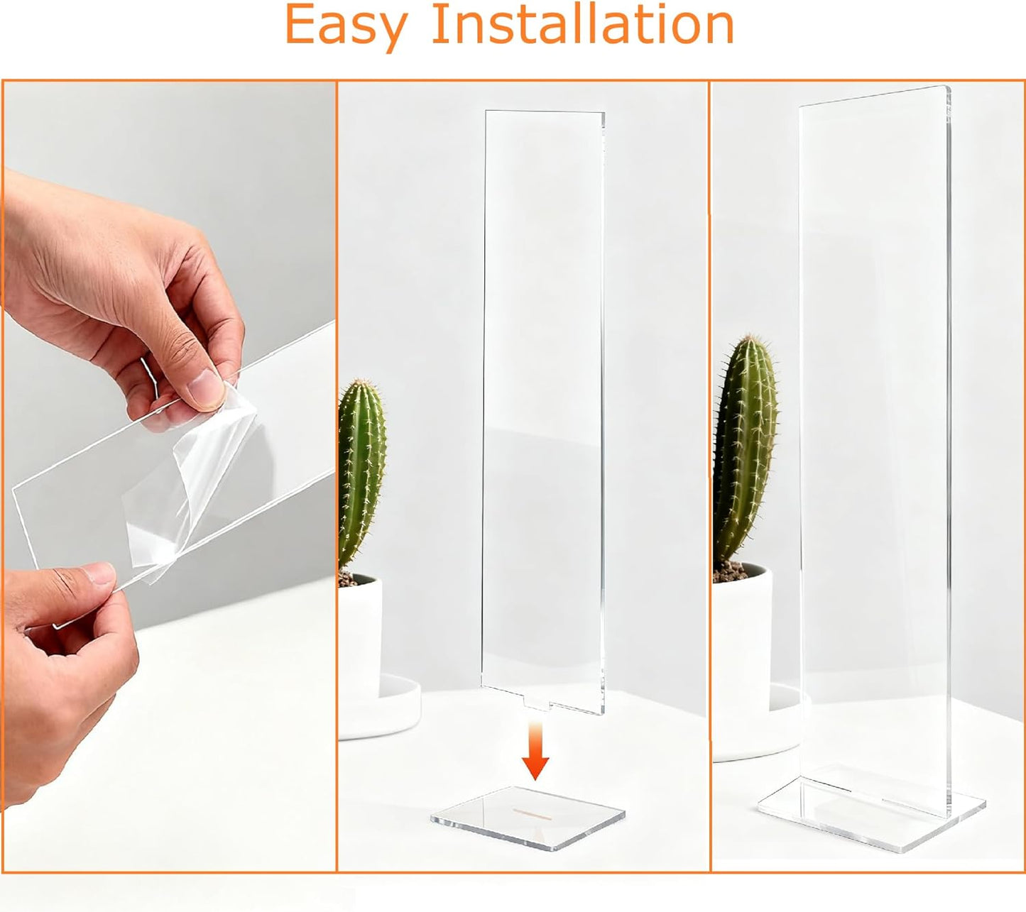 Monitor Memo Board,Detachable Acrylic Sticky Note Holder - Transparent Desktop Monitor Memo Board Stand for Computer Laptop, Portable Message Panel Reminder Office Desk Accessories (2PCS)
