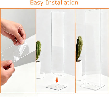 Monitor Memo Board,Detachable Acrylic Sticky Note Holder - Transparent Desktop Monitor Memo Board Stand for Computer Laptop, Portable Message Panel Reminder Office Desk Accessories (2PCS)
