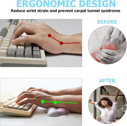 Cloud Wrist Rest Keyboard, PU Leather Memory Foam Wrist Rest for Computer Keyboard, Ergonomic Keyboard Wrist Rest and Cute Mouse Wrist Rest for Gaming,Office,Computer,Typing Pain Relief,Pastel Green