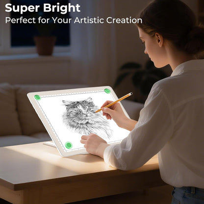 Rechargeable A4 Light Box for Tracing,Bawaslom LED Light Pad with Adjustable Stand and Strong Magnets,Ultra-Thin & Bright Tracing Board for Diamond Art,Sketching,Vinyl Weeding,Architectural Design