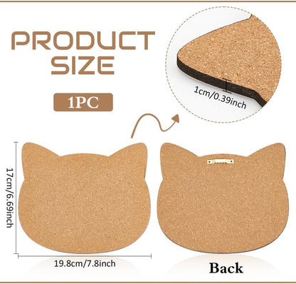 BENECREAT Pin Board Square Cork Board, 0.8inch Thick Bulletin Display Board Wall Mounted Cork Board for Brooch Pin Storage, Office Home Festival Wedding Decor, 7.8x7.8inch