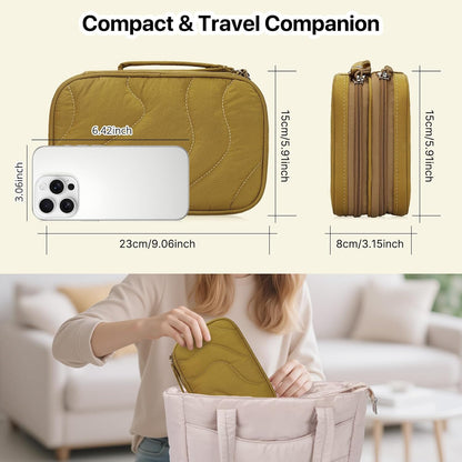 Skycase Tech Pouch - Lightweight Electronics Organizer Travel Case - Double Layers Cable Organizer - All-in-One Storage Bag for Charger, Cord, Phone, Flash Drive, Essentials - XL