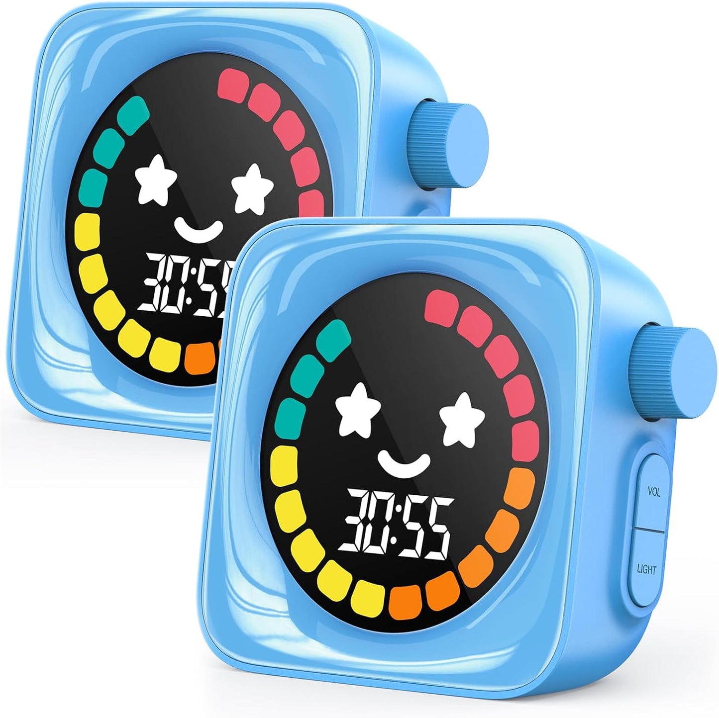 HAUKINIX 99-Minute Visual Timer with Pomodoro Timer Productivity Focus Timer Countdown Stopwatch Desk ADHD for Study, Work, Student, Procrastination, Loud Alarm/Mute/Vibration, 2 Brightness Levels