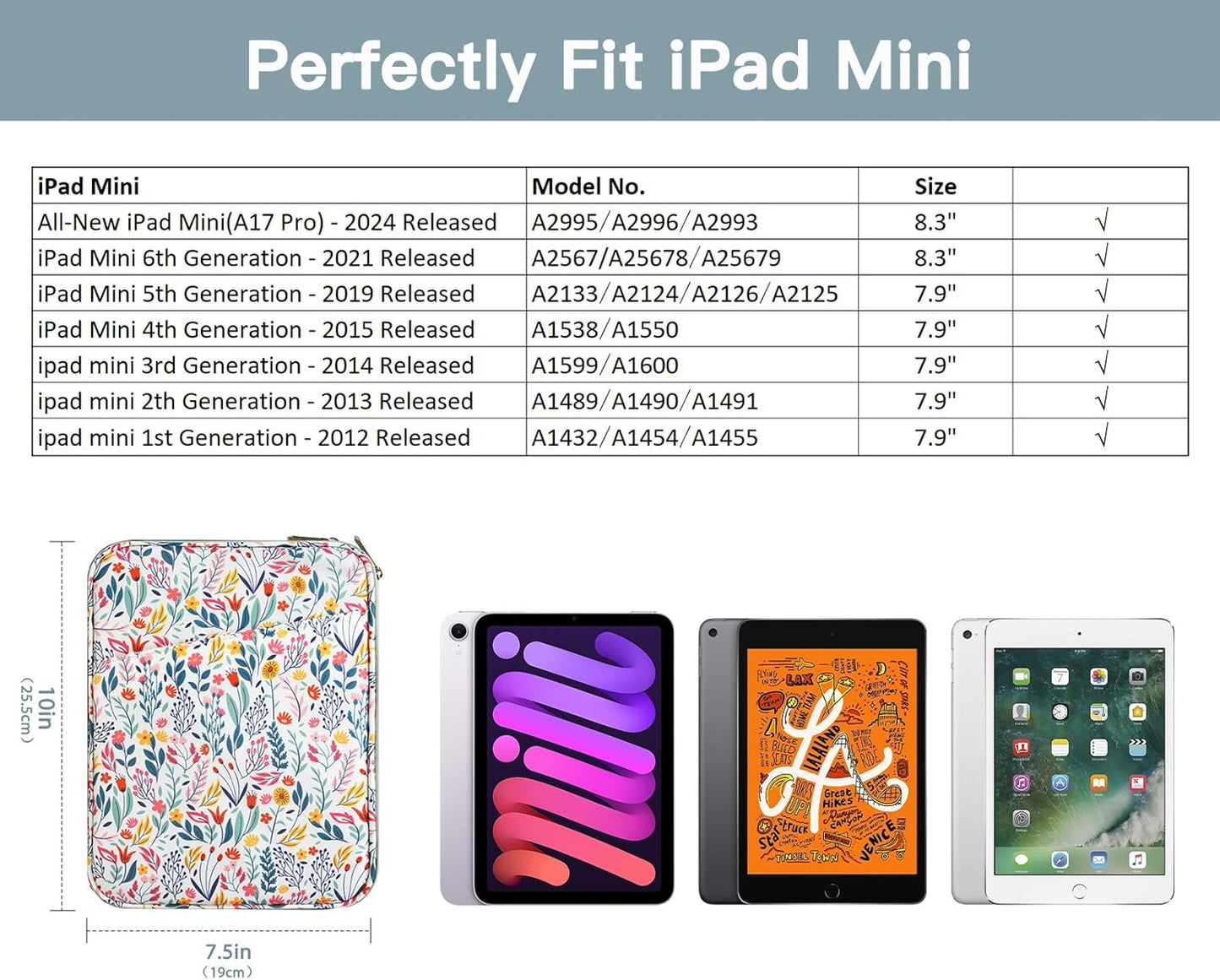 TiMOVO 9-11" Tablet Sleeve Bag for iPad 11-inch A16 2025, iPad 10.9"/10.2"| Air 11 Inch/5th/4th Gen. 10.9", Galaxy Tab A9+/A11Plus 11", Protective Bag with Pocket, Black