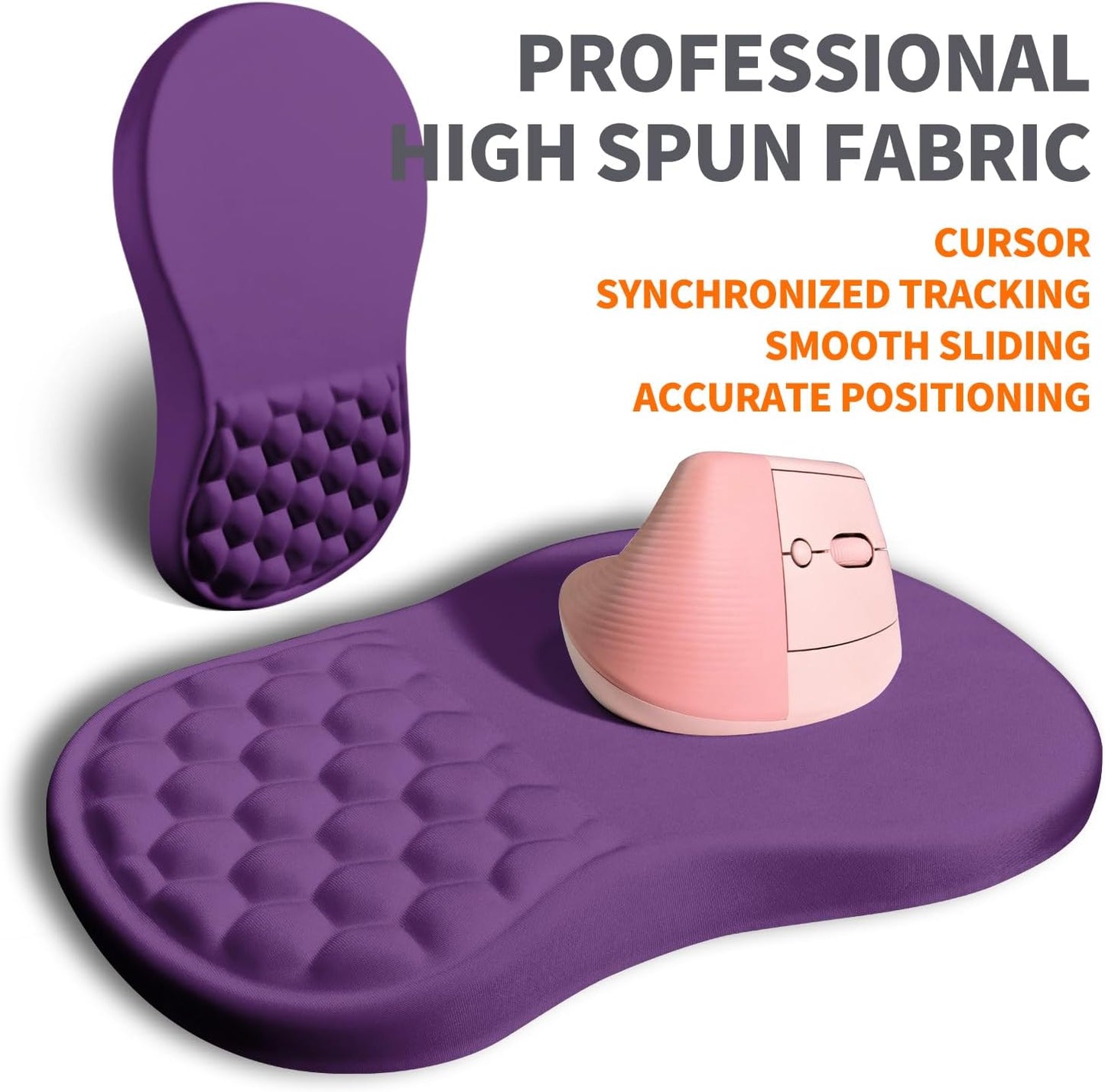 Ergonomic Joint Wrist Support Mouse Pad with Memory Foam Cushion Massage Bump, Carpal Tunnel Pain Relief Mousepad Slope Design for Wrist Rest, 11.8x7.9 in, Black