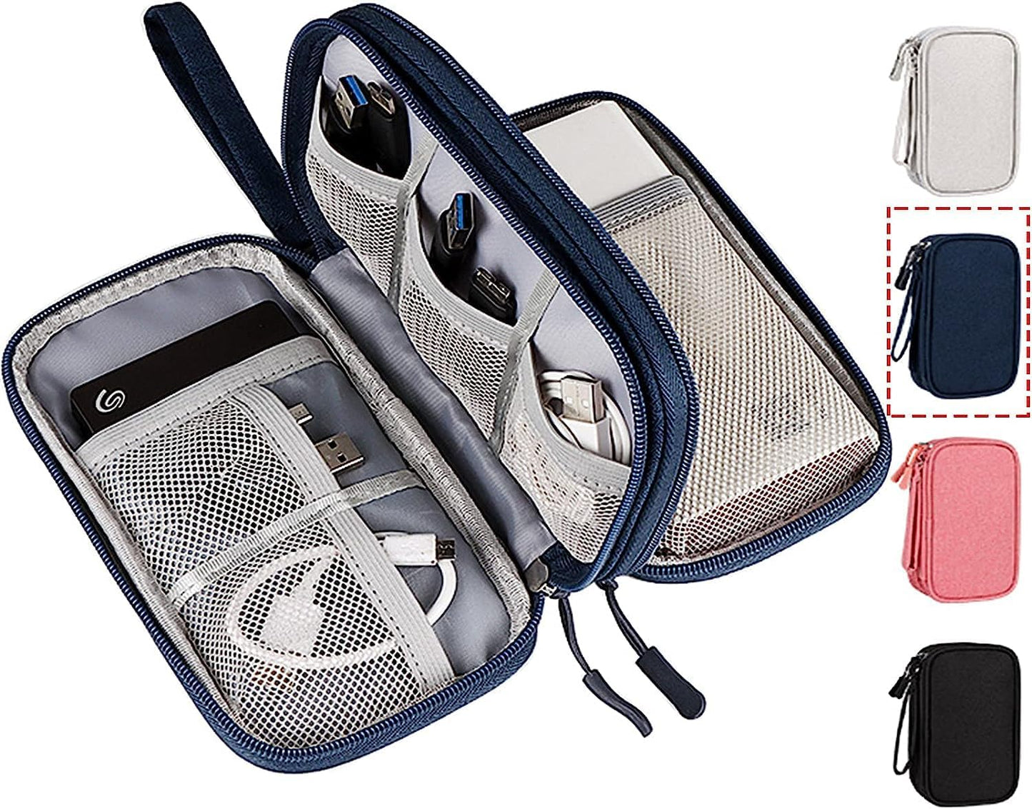CAOODKDK Electronics Accessories Organizer Pouch Bag, Travel Universal Organizer for Cable, Charger, Phone, SD Card, Business Travel Gadget Bag